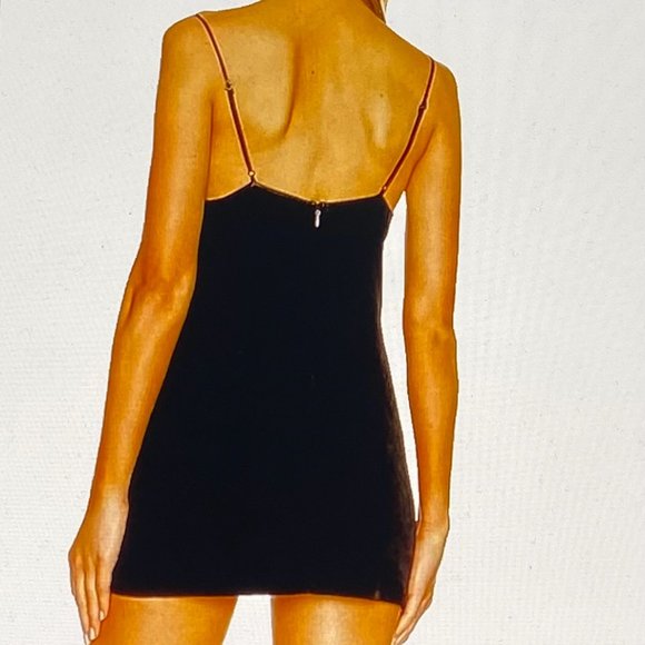 SUPERDOWN SHELBEY BLACK VELOUR MINI DRESS S - Picture 2 of 5